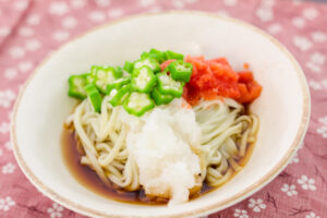 明太子の冷やしふのりうどん